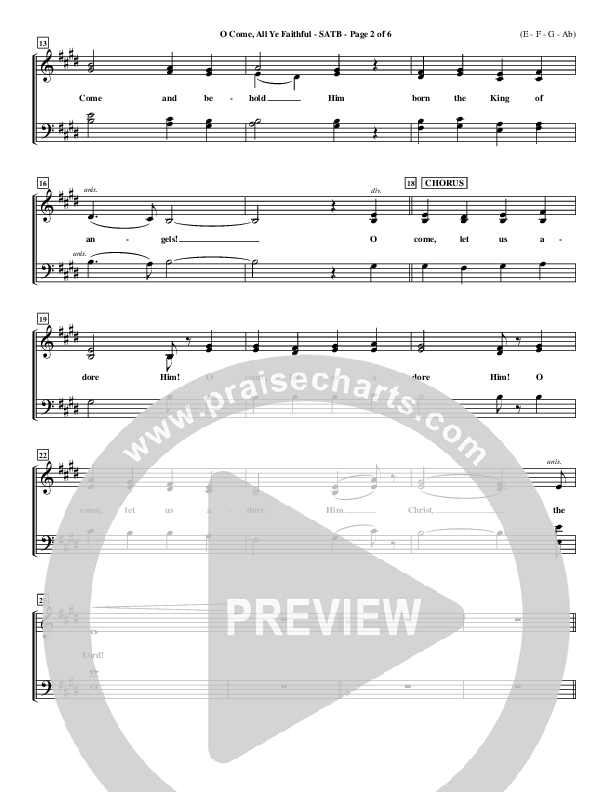 O Come All Ye Faithful Choir Sheet (SATB) ()