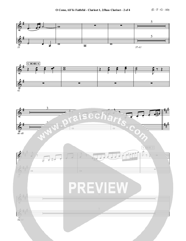 O Come All Ye Faithful Clarinet 1/2, Bass Clarinet ()