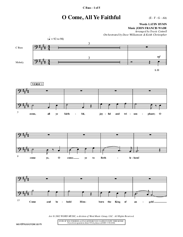 O Come All Ye Faithful Contrabass ()