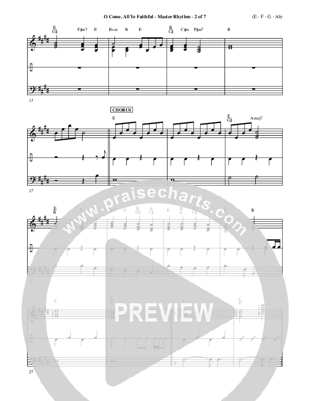 O Come All Ye Faithful Rhythm Chart ()