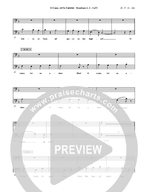 O Come All Ye Faithful Trombone 1/2 ()