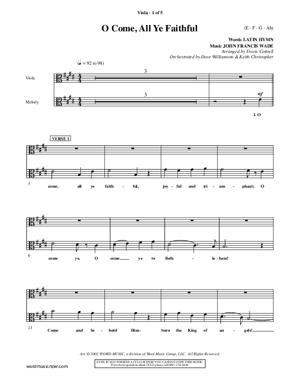 O Come All Ye Faithful Viola ()