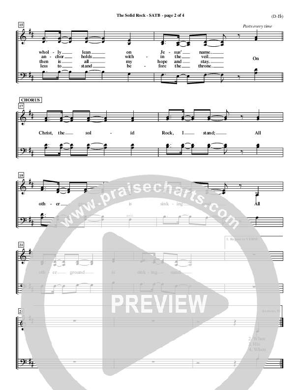 The Solid Rock Choir Sheet (SATB) (Travis Cottrell)