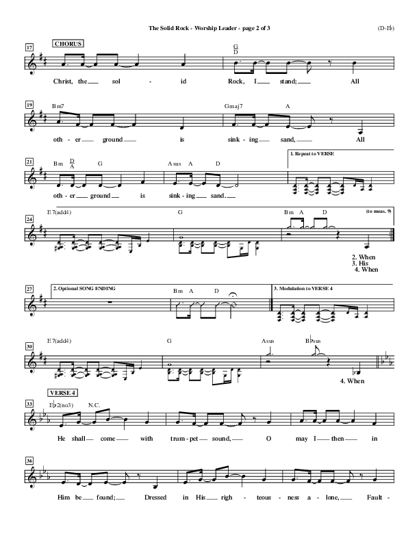 The Solid Rock Lead Sheet (Travis Cottrell)