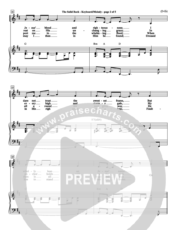 The Solid Rock Piano Sheet (Travis Cottrell)