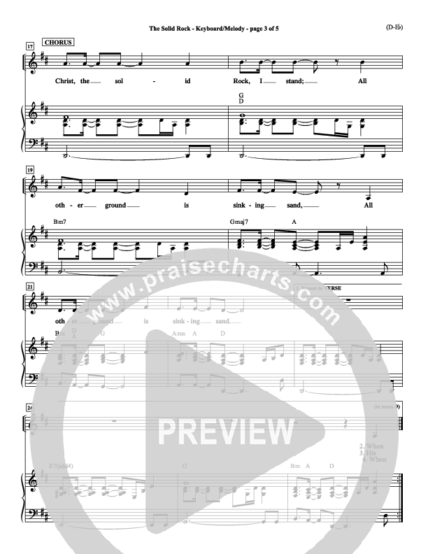 The Solid Rock Piano Sheet (Travis Cottrell)