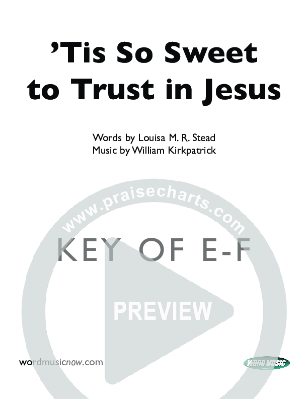 Tis So Sweet To Trust In Jesus Cover Sheet (Travis Cottrell)
