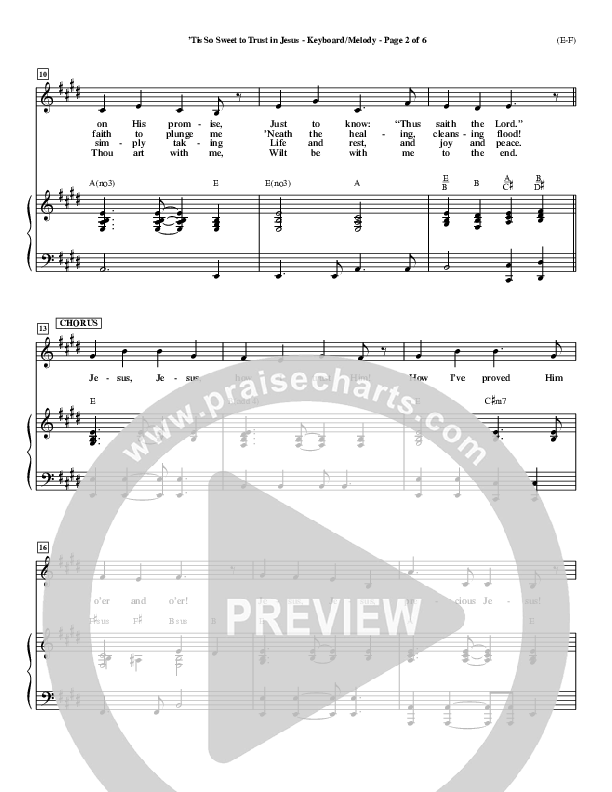 Tis So Sweet To Trust In Jesus Lead Sheet (Travis Cottrell)