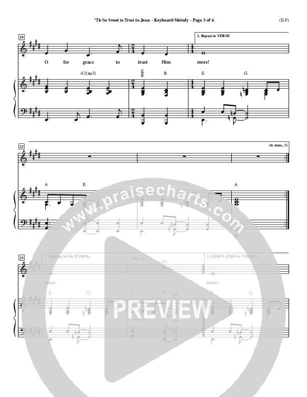Tis So Sweet To Trust In Jesus Lead Sheet (Travis Cottrell)
