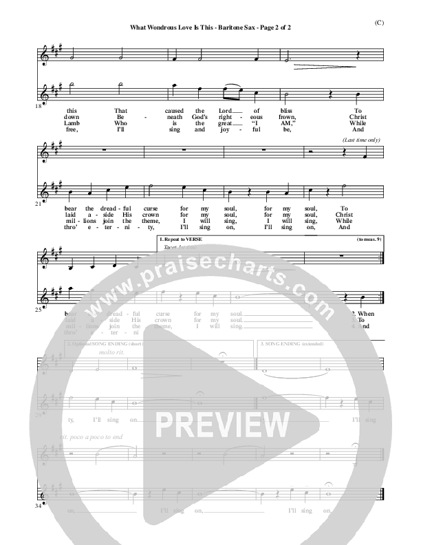 What Wondrous Love Is This Bari Sax (William Walker)