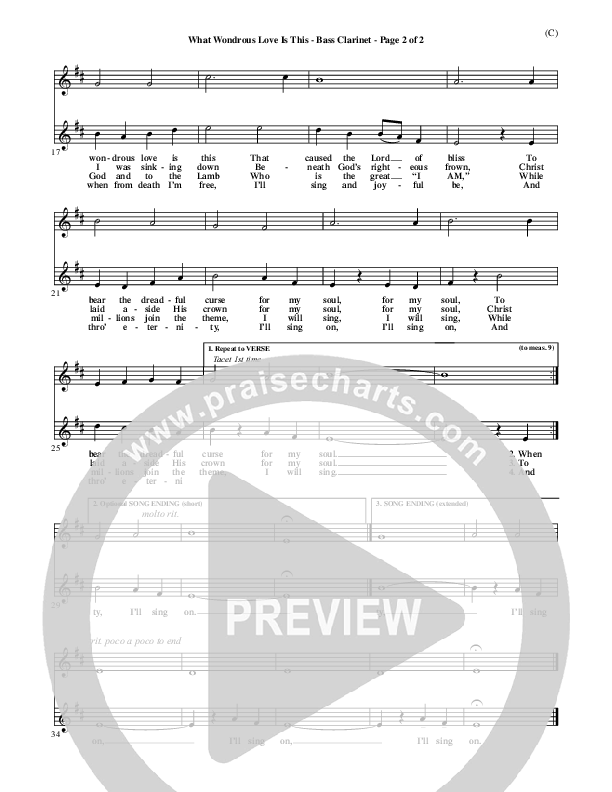 What Wondrous Love Is This Bass Clarinet (William Walker)