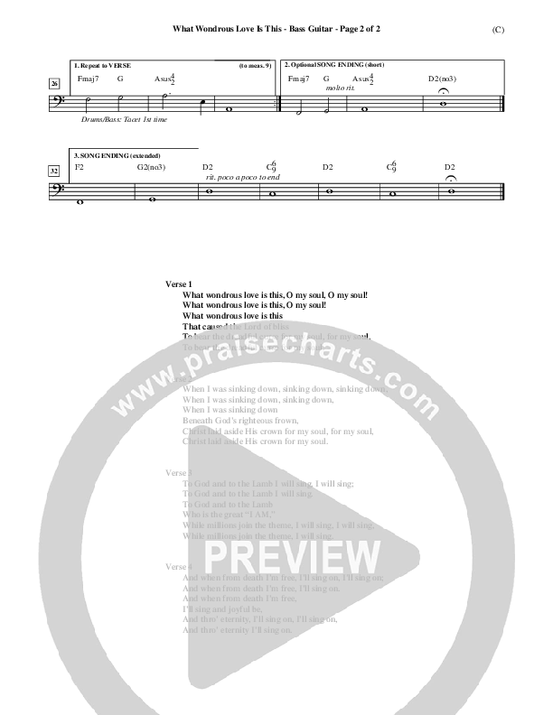 What Wondrous Love Is This Bass Guitar (William Walker)