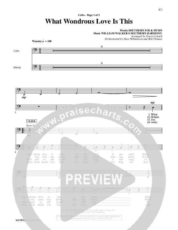 What Wondrous Love Is This Cello (William Walker)