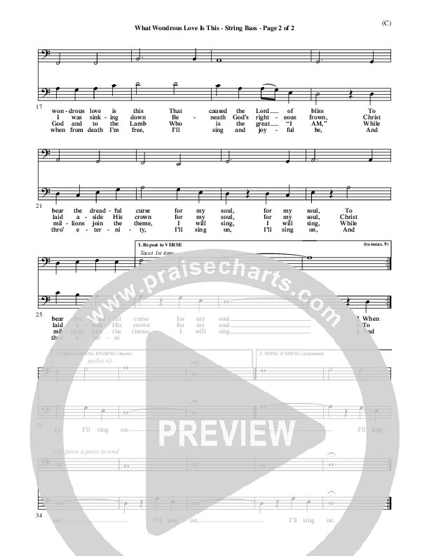 What Wondrous Love Is This Double Bass (William Walker)