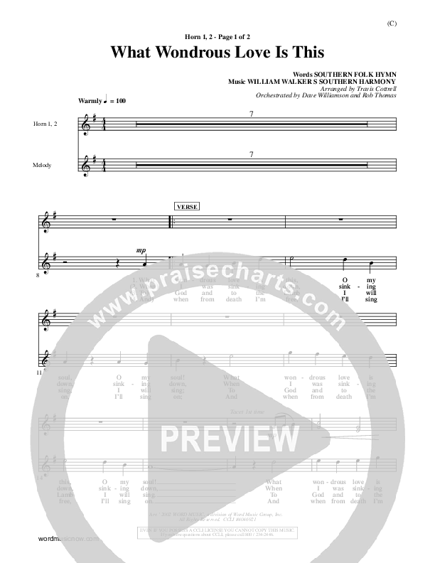 What Wondrous Love Is This French Horn 1/2 (William Walker)
