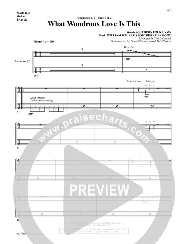 What Wondrous Love Is This Percussion 1/2 (William Walker)