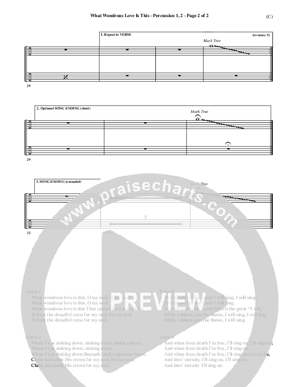 What Wondrous Love Is This Percussion 1/2 (William Walker)