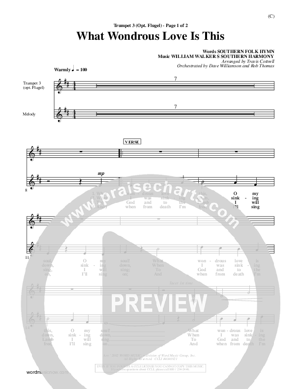 What Wondrous Love Is This Trumpet 3 (William Walker)