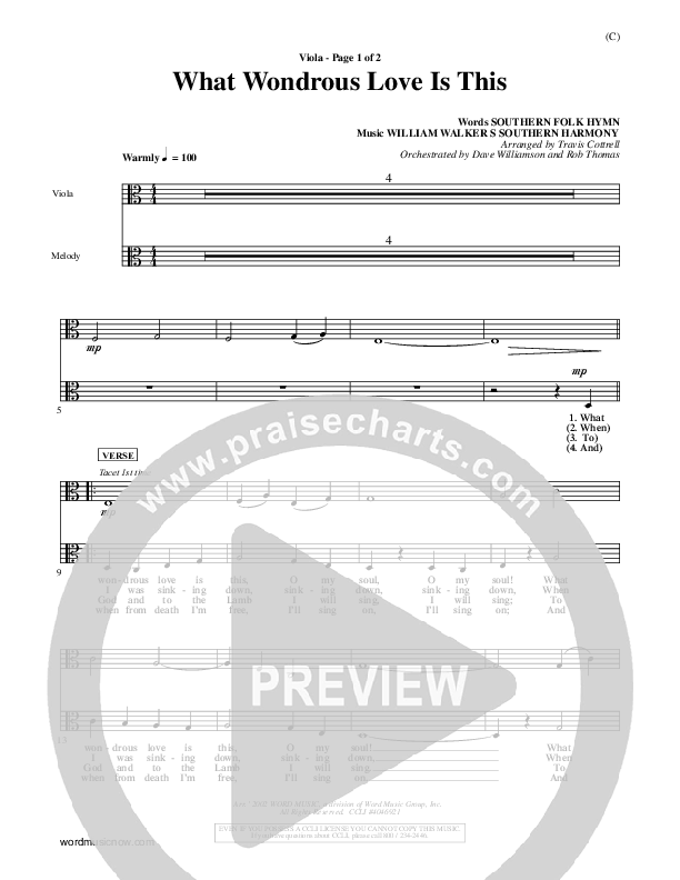 What Wondrous Love Is This Viola (William Walker)