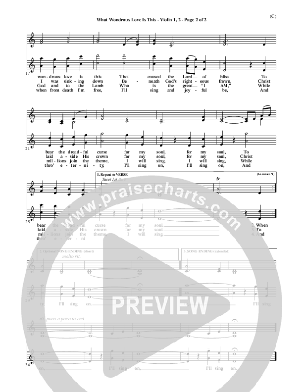 What Wondrous Love Is This Violin 1/2 (William Walker)