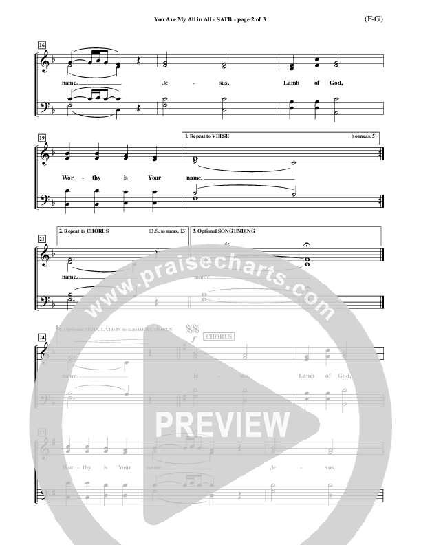 You Are My All In All Choir Sheet (SATB) (Dennis Jernigan)