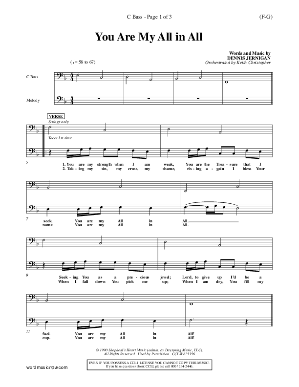 You Are My All In All Contrabass (Dennis Jernigan)