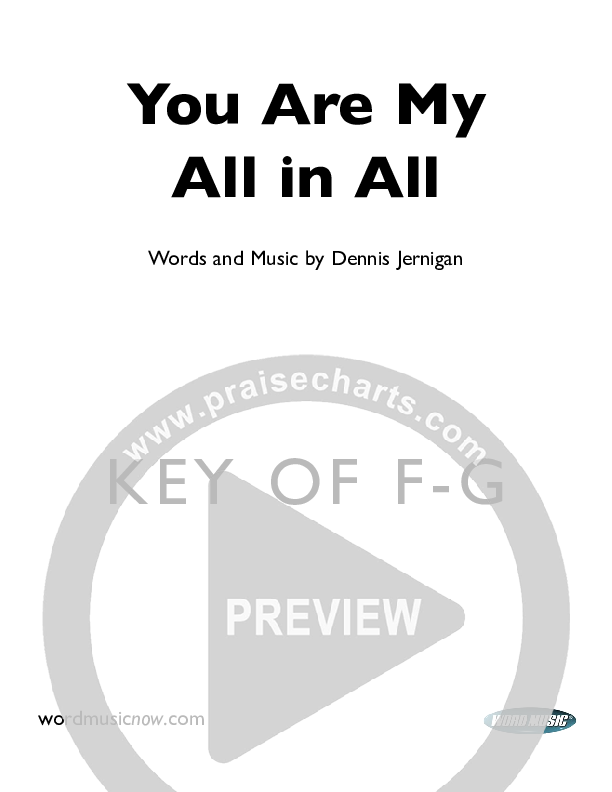 You Are My All In All Cover Sheet (Dennis Jernigan)
