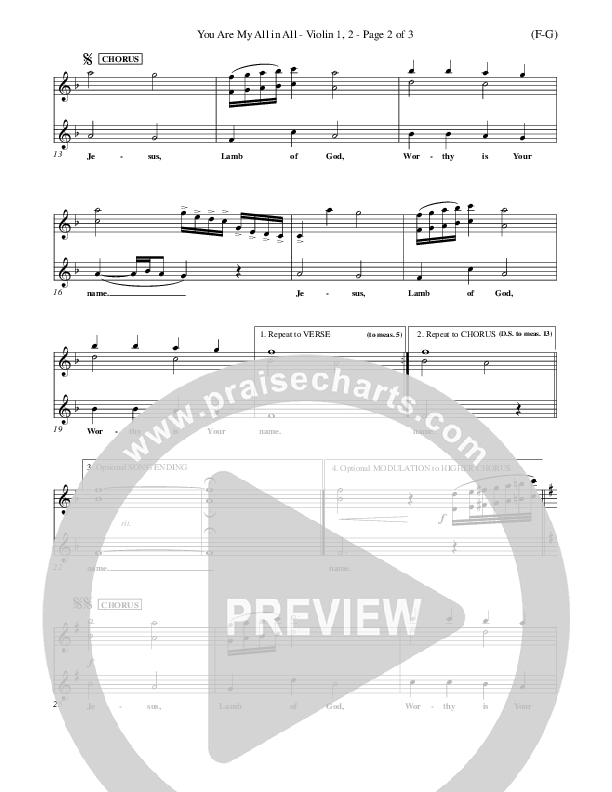 You Are My All In All Violin 1/2 (Dennis Jernigan)