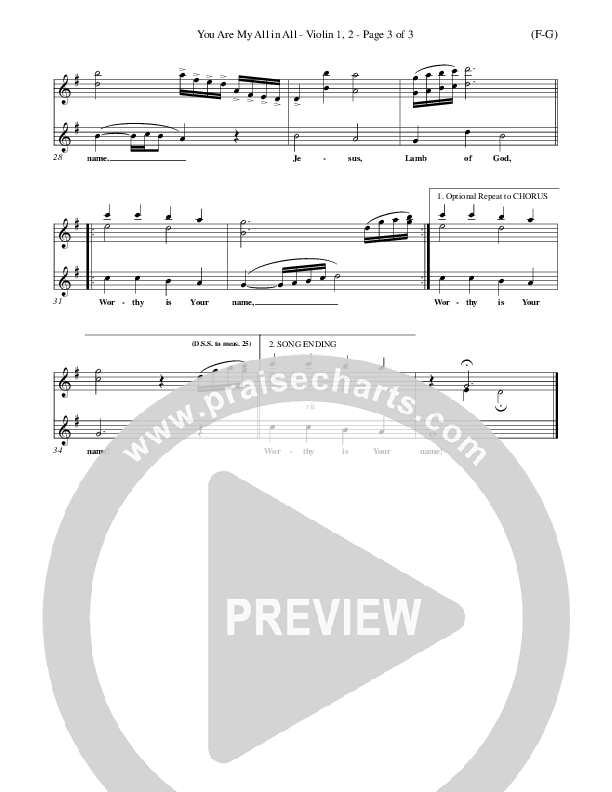 You Are My All In All Violin 1/2 (Dennis Jernigan)