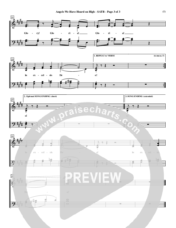 Angels We Have Heard On High Choir Vocals (SATB) ()