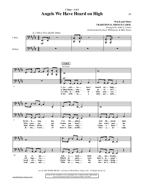 Angels We Have Heard On High Contrabass ()