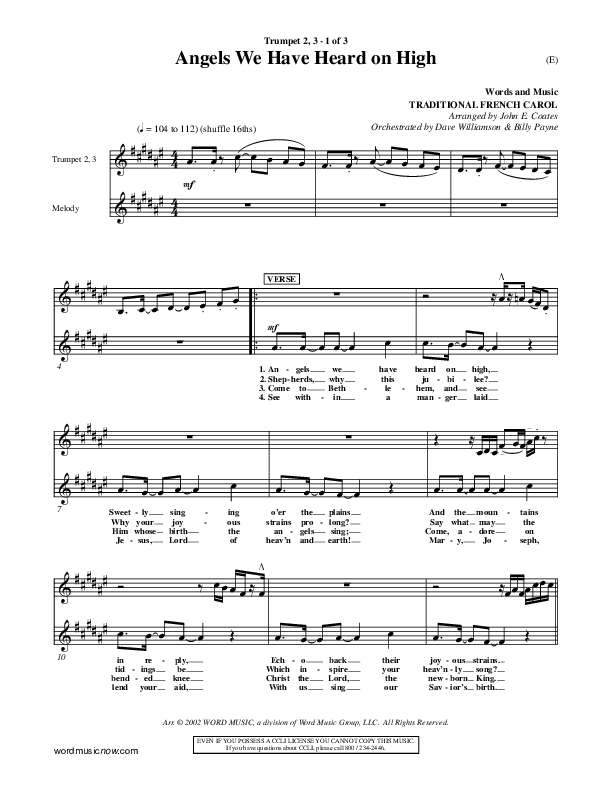 Angels We Have Heard On High Trumpet 2/3 ()