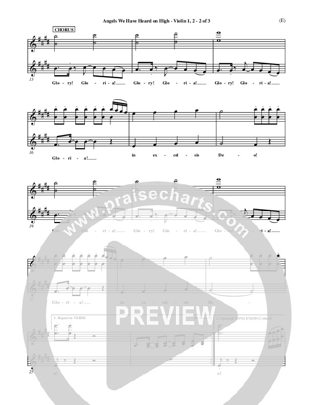 Angels We Have Heard On High Violin 1/2 ()