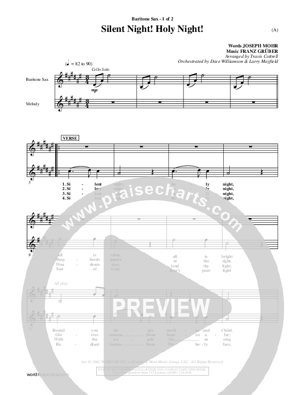 Silent Night Holy Night Bari Sax ()