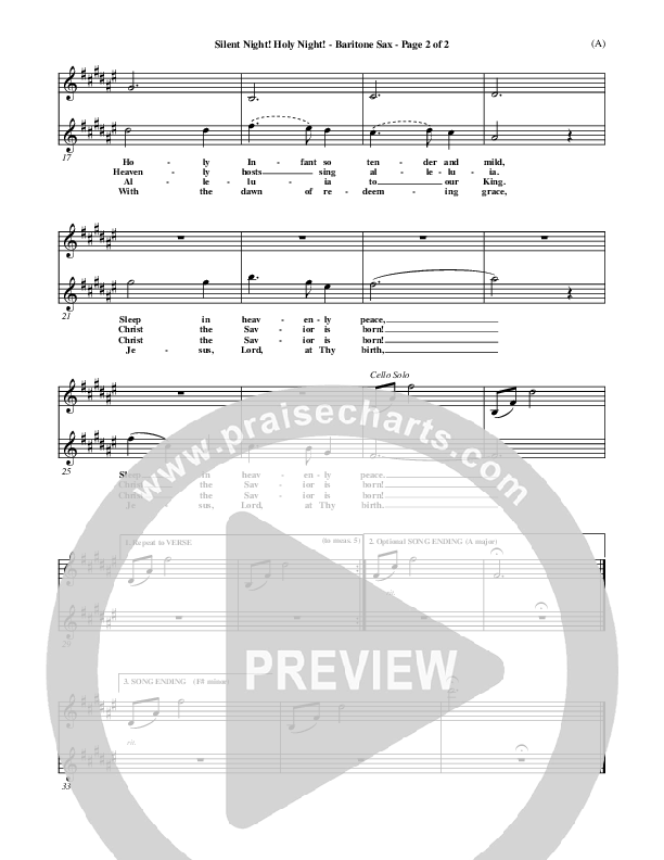 Silent Night Holy Night Bari Sax ()