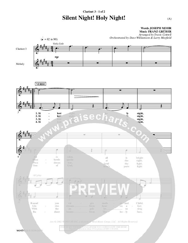 Silent Night Holy Night Clarinet 3 ()