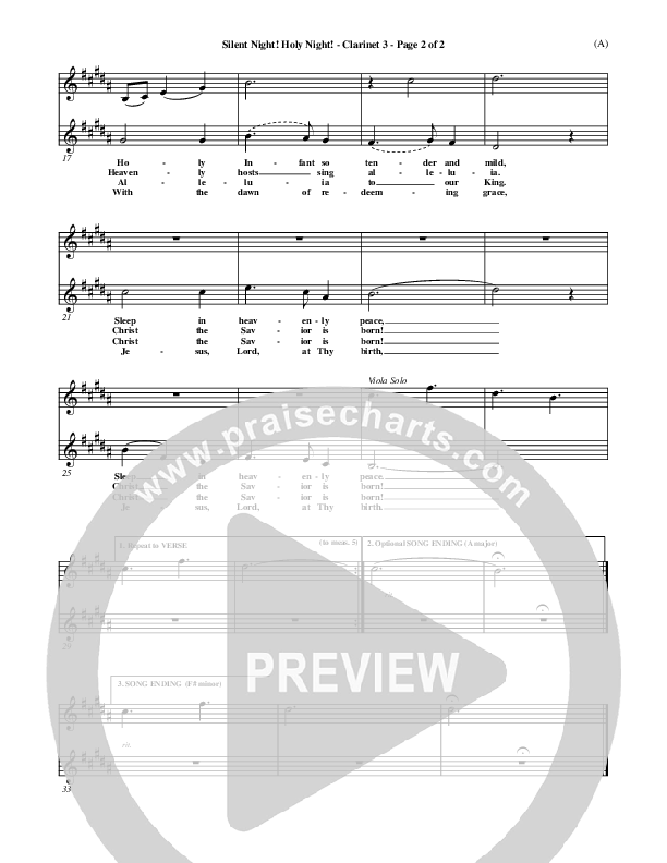 Silent Night Holy Night Clarinet 3 ()
