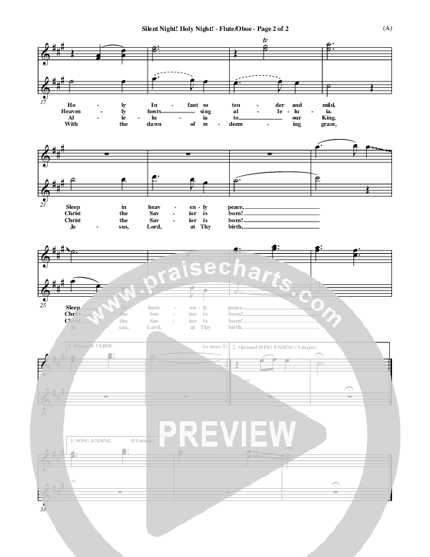 Silent Night Holy Night Flute/Oboe ()