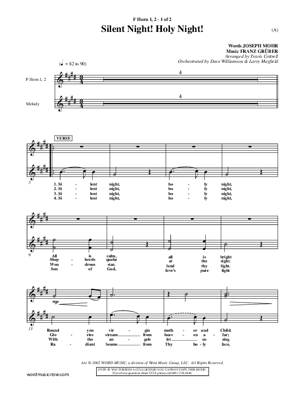 Silent Night Holy Night French Horn 1/2 ()