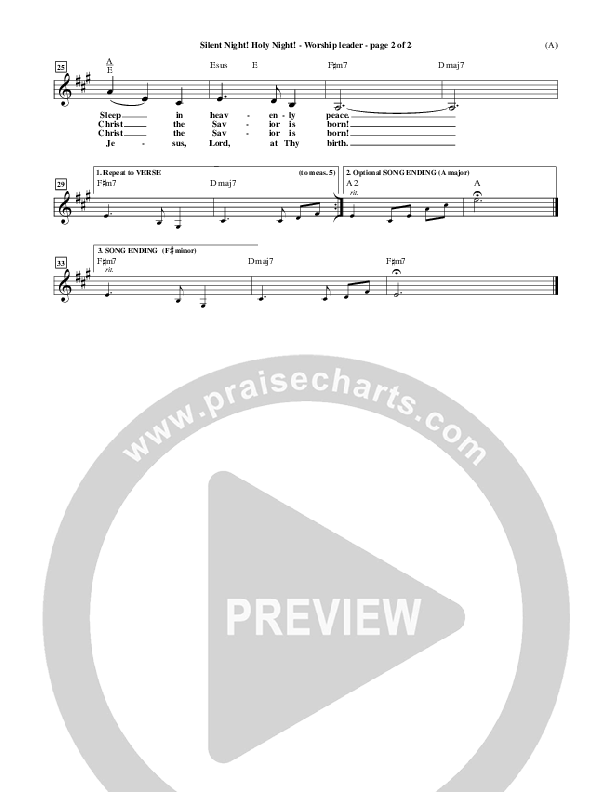 Silent Night Holy Night Lead Sheet ()