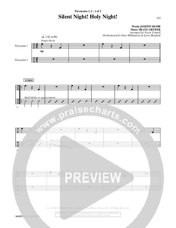 Silent Night Holy Night Percussion 1/2 ()