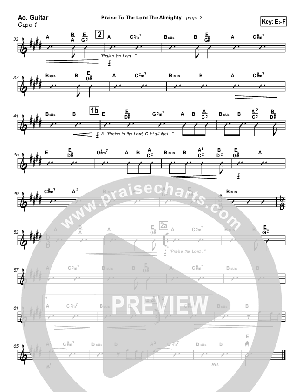 Praise To The Lord The Almighty Acoustic Guitar (Travis Cottrell)