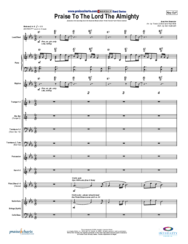 Praise To The Lord The Almighty Conductor's Score (Travis Cottrell)