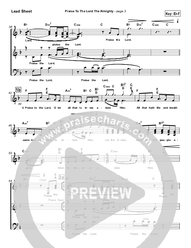 Praise To The Lord The Almighty Lead Sheet (SAT) (Travis Cottrell)