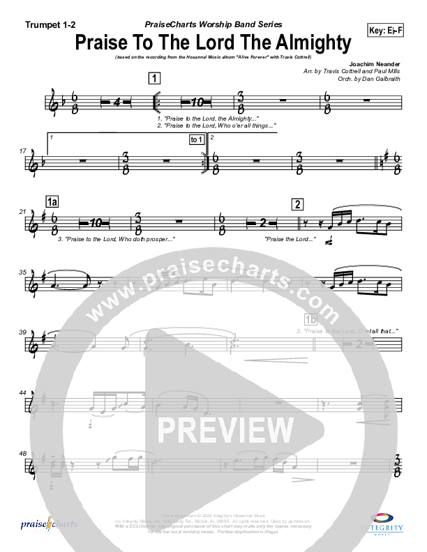 Praise To The Lord The Almighty Brass Pack (Travis Cottrell)