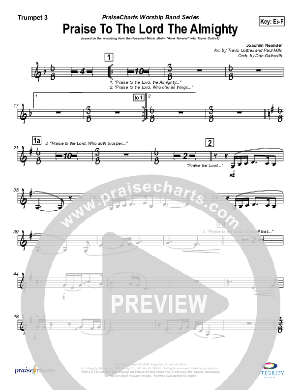 Praise To The Lord The Almighty Trumpet 3 (Travis Cottrell)