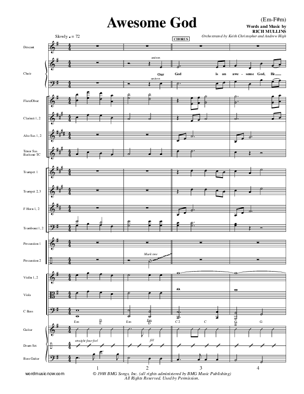 Awesome God Conductor's Score (Rich Mullins)