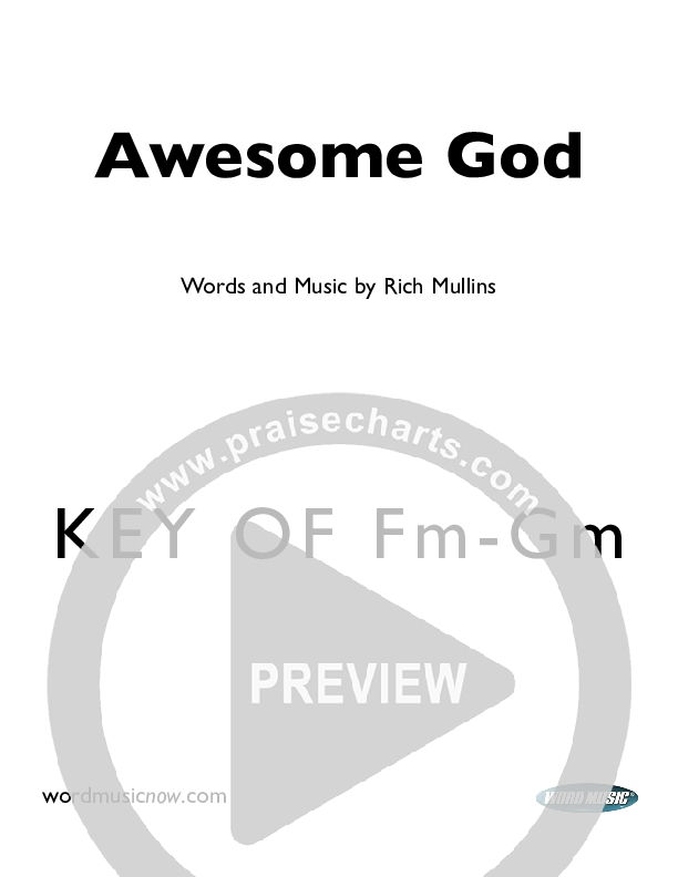 Awesome God Cover Sheet (Rich Mullins)