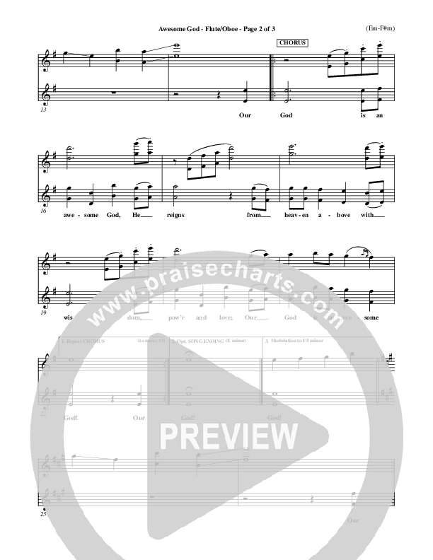 Awesome God Flute/Oboe (Rich Mullins)