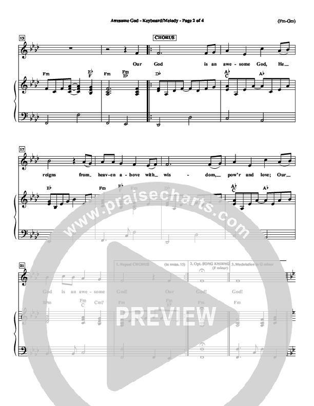 Awesome God Piano Sheet (Rich Mullins)